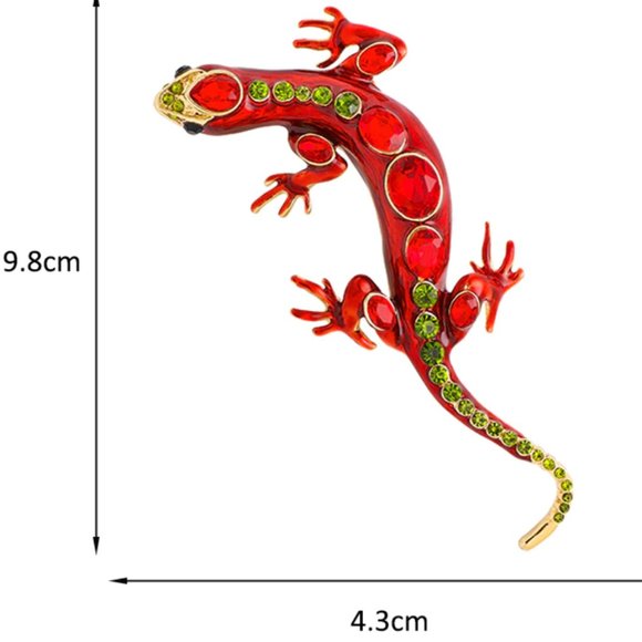 Large Lizard Crystal Brooch / Necklace Pendant - Picture 5 of 10